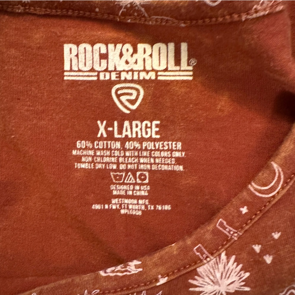 Rock & Roll Denim Girls XL Rust Western Dress NWT Cactus Print - Picture 4 of 4